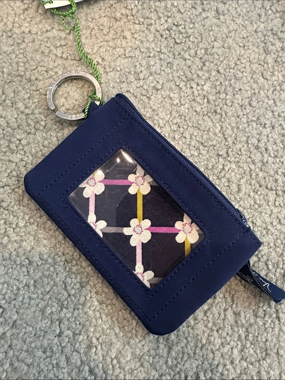 NWT Vera Bradley Navy Quilted Wristlet with Coin Pouch